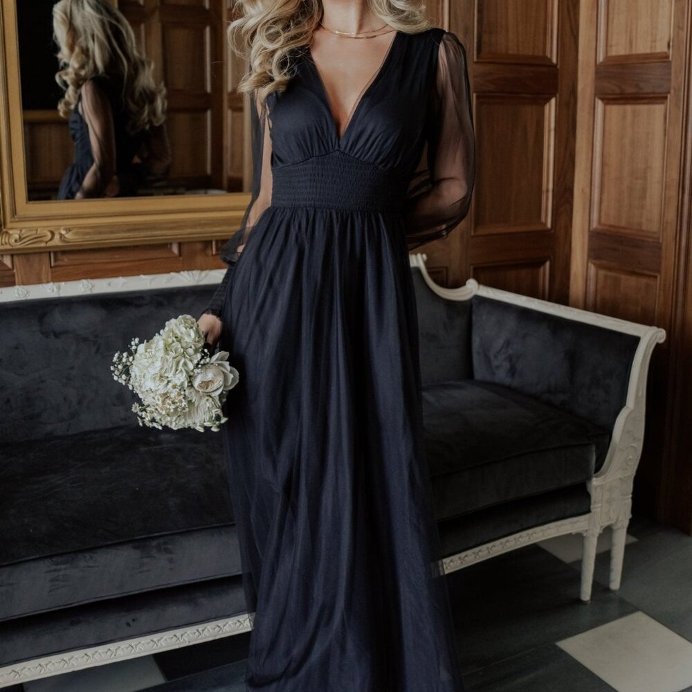 NWT. Baltic Born Layla Tulle Maxi Dress | Black Size MM - Picture 2 of 5
